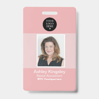 Red Employee Photo Badge Corporate Security ID Badge