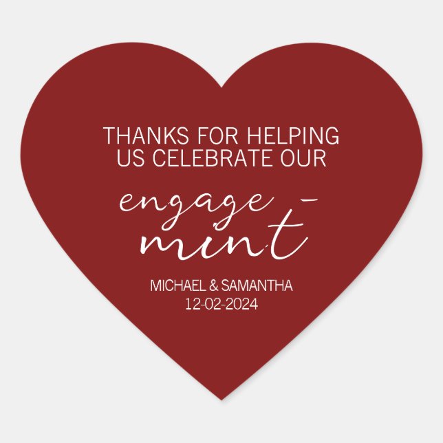 Red Engage-Mint Engagement Heart  Heart Sticker (Front)