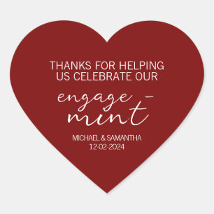 Red Engage-Mint Engagement Heart  Sticker