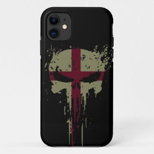 Red England Grunge skull  iPhone 11 Case