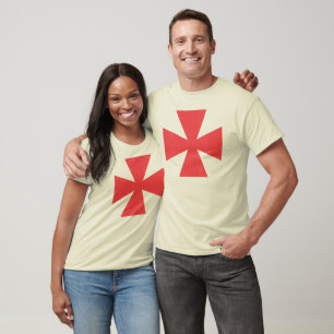 Red Equilateral Cross Heraldic Symbolic Graphic T-Shirt