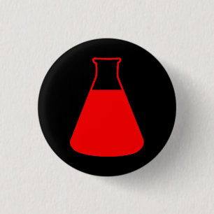 Red Erlenmeyer Flask Chemistry Button Pin