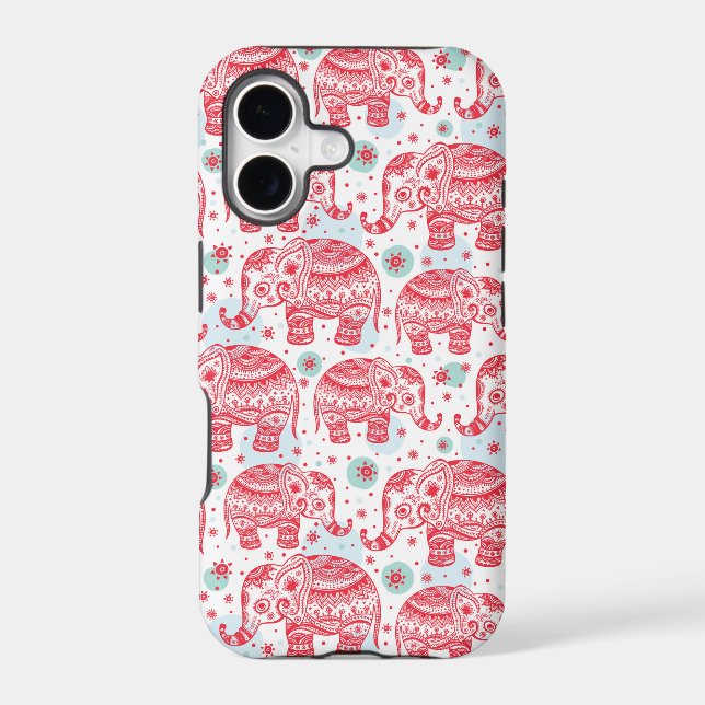 Red Ethnic Elephant Pattern (Back)