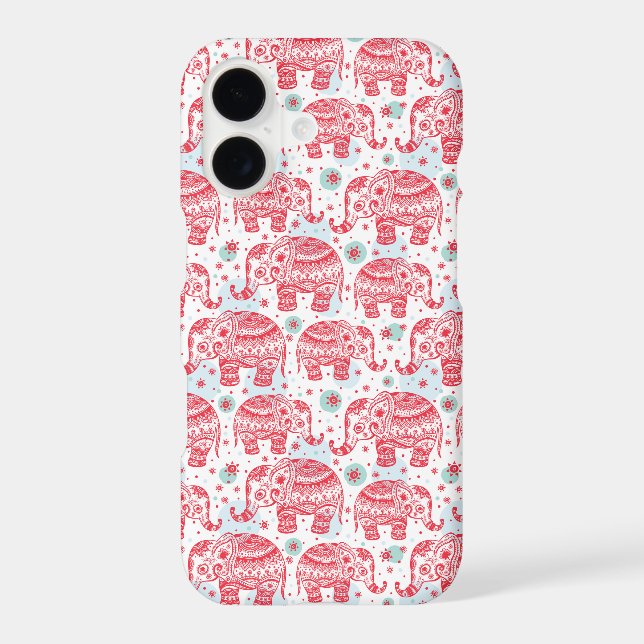 Red Ethnic Elephant Pattern (Back)