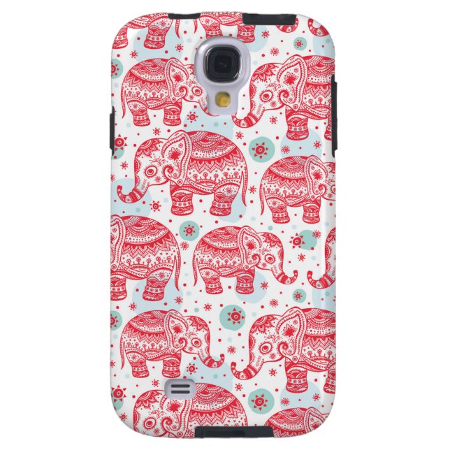 Red Ethnic Elephant Pattern Case-Mate Samsung Galaxy Case (Back)
