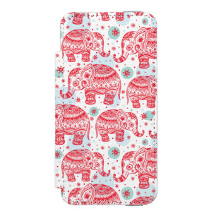 Red Ethnic Elephant Pattern Incipio Watson™ iPhone 5 Wallet Case
