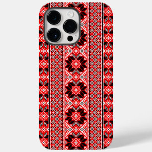 Red Ethnic Traditional Ukrainian Ornament Case-Mate iPhone 14 Pro Max Case