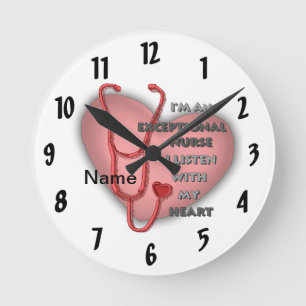 Red Exceptional Nurse  Clock