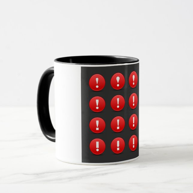 Red Exclamation Mark Warning Icons Mug (Front Left)