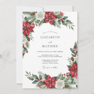 Red Exquisite Winter Wedding Invitation