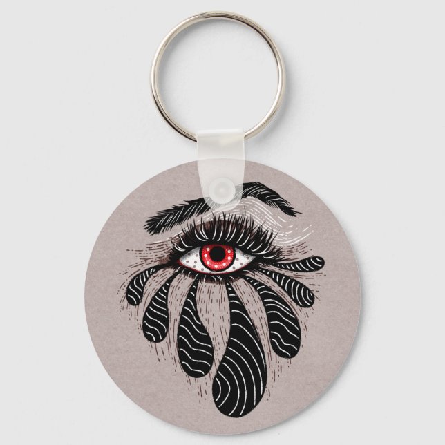 Red Eye Black Tears Gothic Key Ring (Front)