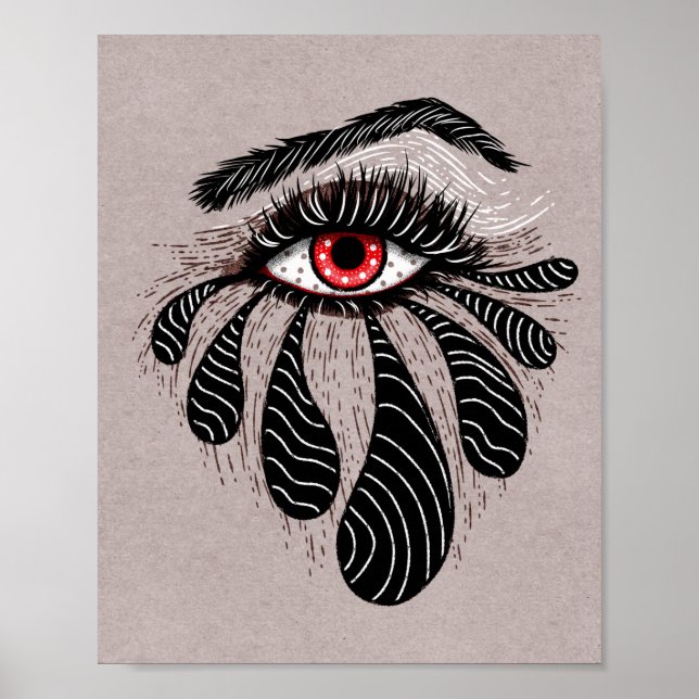 Red Eye Black Tears Gothic Poster (Front)