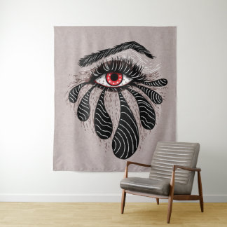 Red Eye Black Tears Gothic Tapestry