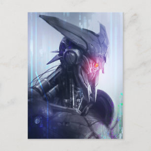 Red-Eye: Menacing Sci-Fi Dystopian Assasin Droid Postcard