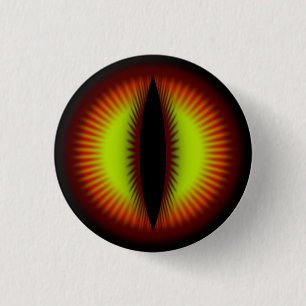 Red Eye of dragon from a mediaeval legend. 3 Cm Round Badge