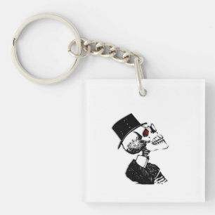 Red Eye Skeleton Key Ring