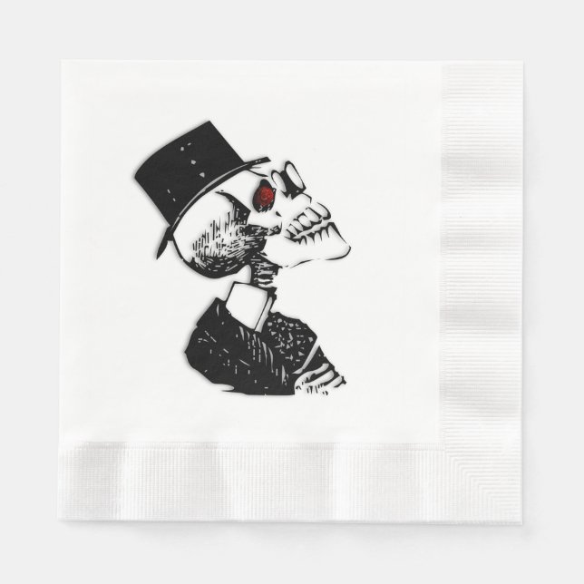 Red Eye Skeleton Napkin (Front)