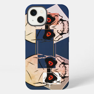 Red eye skull and square iPhone 13 case