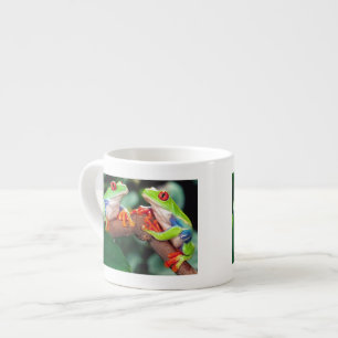 Red Eye Treefrog Pair, Agalychinis callidryas, Espresso Cup
