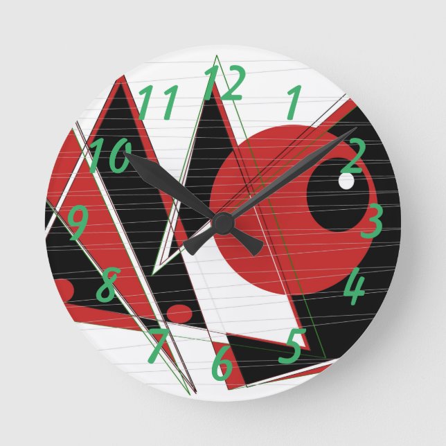 Red Eye Watching Round Clock (Front)