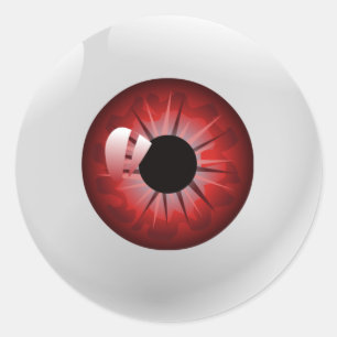 Red Eyeball Halloween Stickers