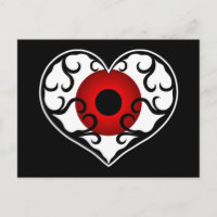 Red eyeball in heart