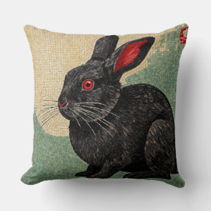 Red-Eyed Black Rabbit Cushion
