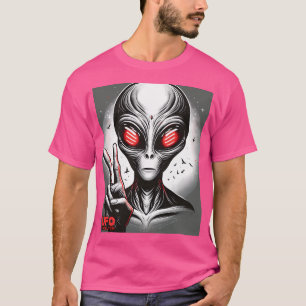Red Eyed Et Throwing Up Peace Sign T-Shirt