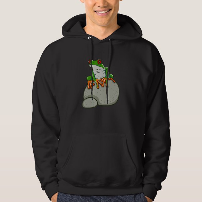 Red Eyed Frog Rainforest Amphibian Frogs Hoodie (Front)