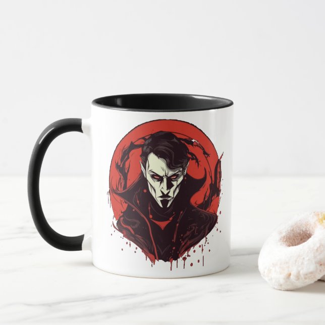 Red-Eyed Horror Mug (With Donut)