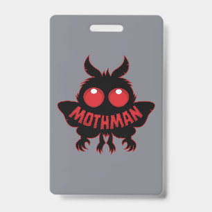 Red-Eyed Mystery Mothman Silhouette ID Badge