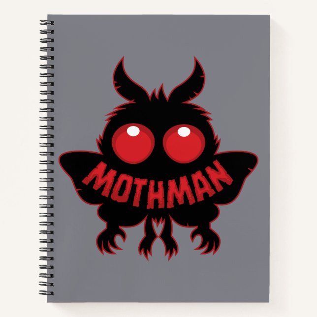 Red-Eyed Mystery Mothman Silhouette Notebook (Front)
