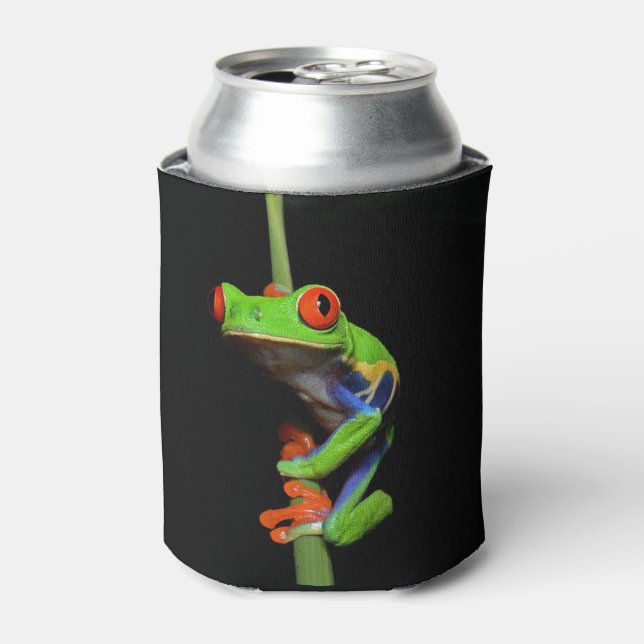 Red Eyed Painted Tree Frog Can Cooler (Can Front)