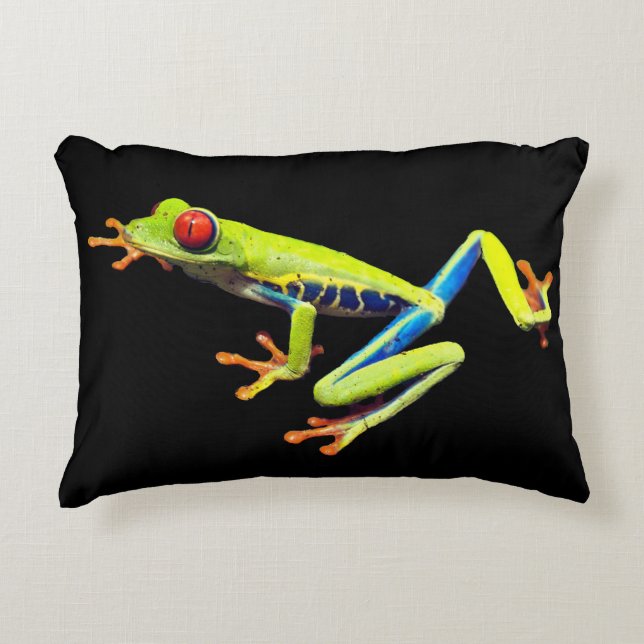 Red Eyed Painted Tree Frog  Decorative Cushion (Front)