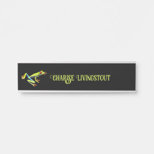 Red Eyed Painted Tree Frog Door Sign