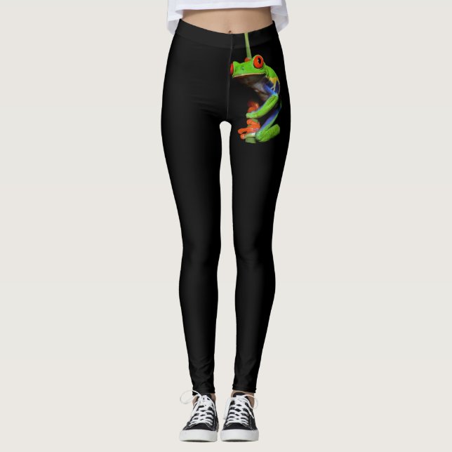 Red Eyed Painted Tree Frog Leggings (Front)