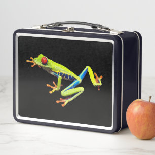 Red Eyed Painted Tree Frog Metal Lunch Box