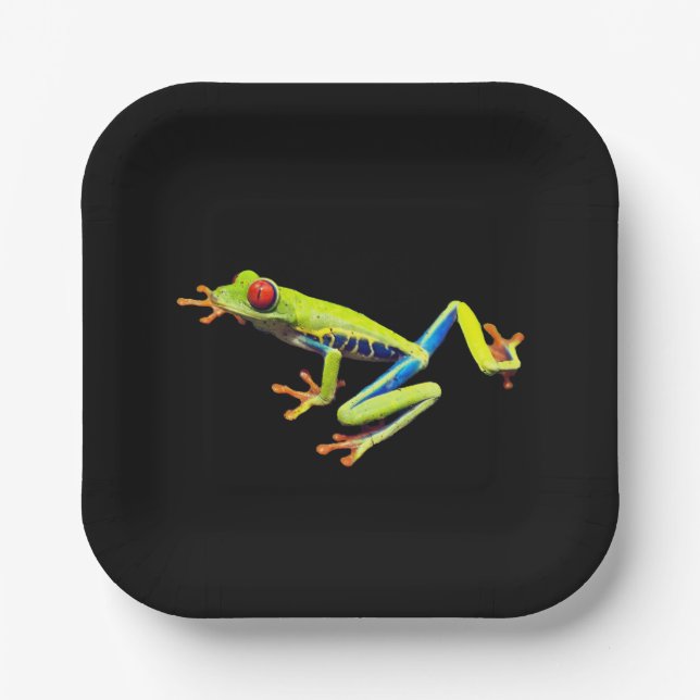 Red Eyed Painted Tree Frog  Paper Plate (Front)