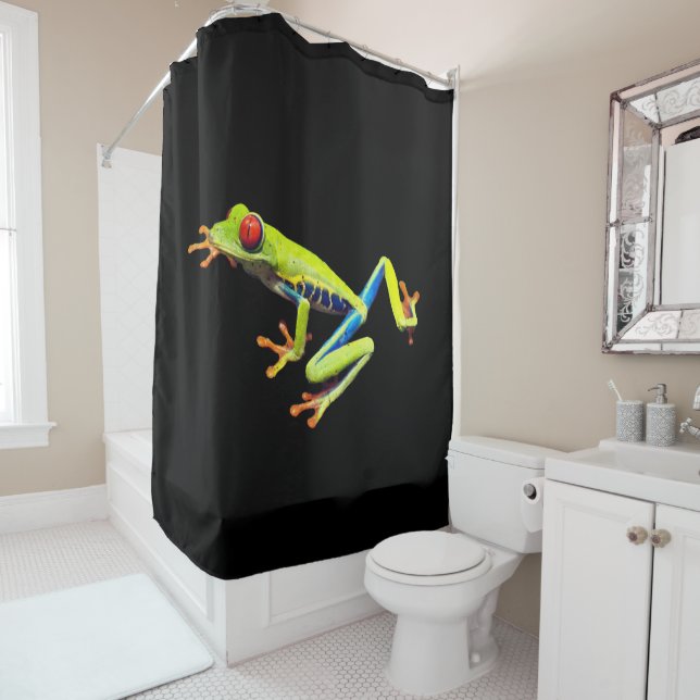 Red Eyed Painted Tree Frog  Shower Curtain (In Situ)