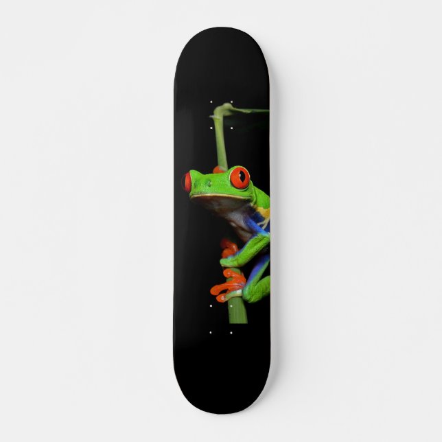 Red Eyed Painted Tree Frog Skateboard (Front)