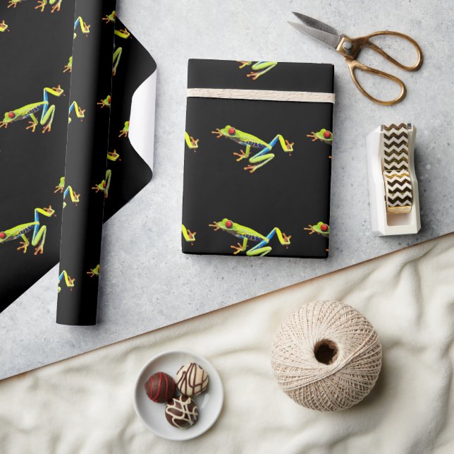 Red Eyed Painted Tree Frog  Wrapping Paper (Crafts)
