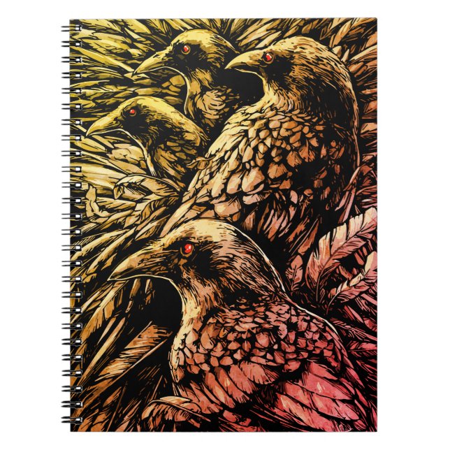 Red-Eyed Ravens – Mysterious Gothic Wildlife Notebook (Front)