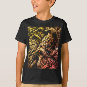 Red-Eyed Ravens – Mysterious Gothic Wildlife T-Shirt