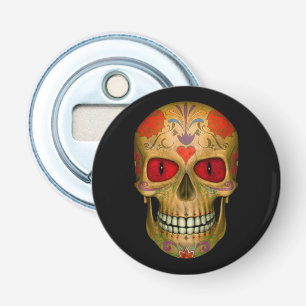 Red Eyed Sugar Skull Magnetic Bottle Openers