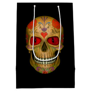 Red Eyed Sugar Skull Zombie Medium Gift Bag