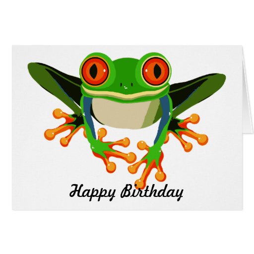 Red Eyed Tree Frog Birthday Greeting Card | Zazzle