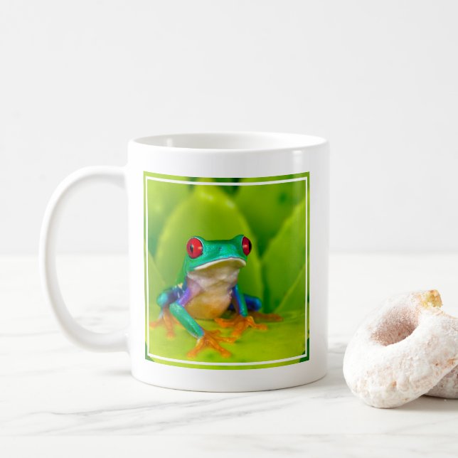 Red-eyed tree frog, Costa Rica Coffee Mug (With Donut)