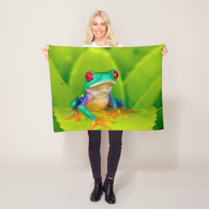 Red-eyed tree frog, Costa Rica Fleece Blanket