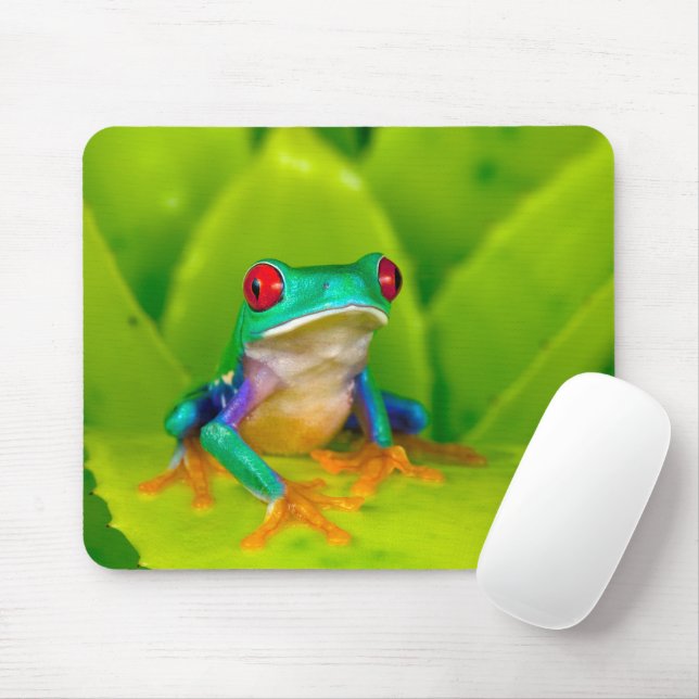 Red-eyed tree frog, Costa Rica Mouse Mat (With Mouse)