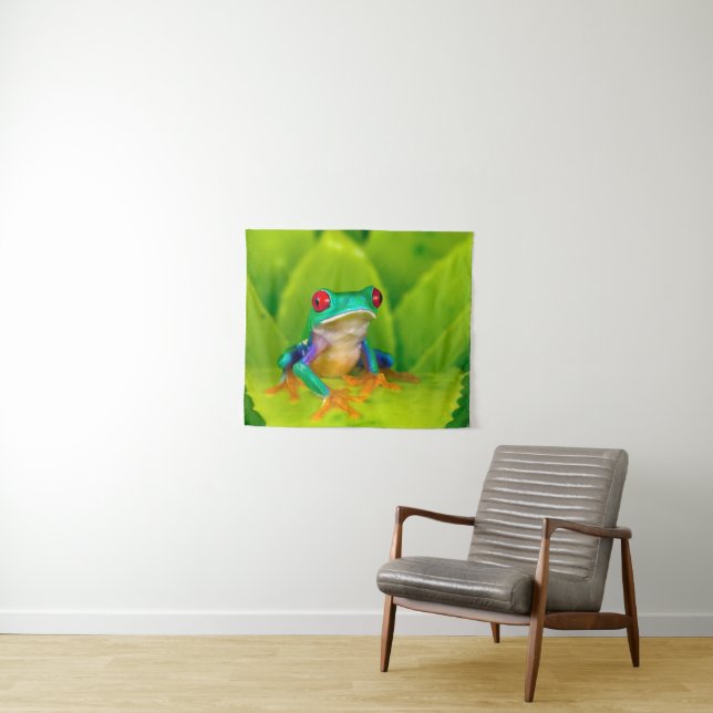 Red-eyed tree frog, Costa Rica Tapestry (In Situ (Horizontal))